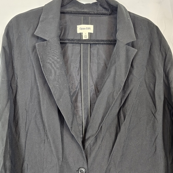 Open Edit black one-button blazer in size Large NWOT - Picture 2 of 9